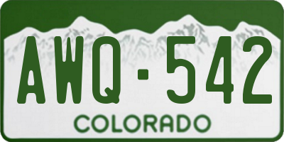 CO license plate AWQ542