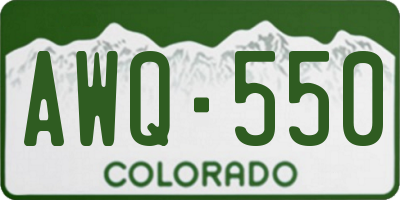 CO license plate AWQ550