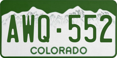 CO license plate AWQ552