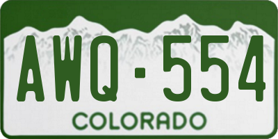 CO license plate AWQ554
