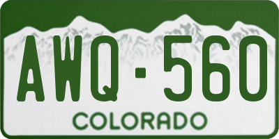CO license plate AWQ560