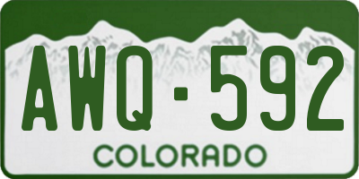CO license plate AWQ592