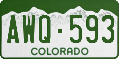 CO license plate AWQ593