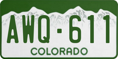 CO license plate AWQ611