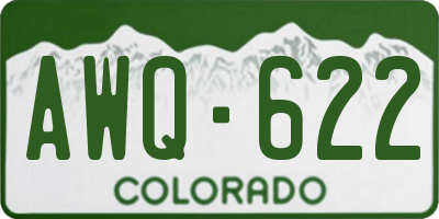 CO license plate AWQ622