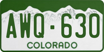 CO license plate AWQ630