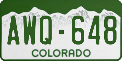 CO license plate AWQ648
