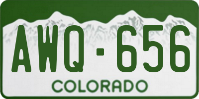 CO license plate AWQ656