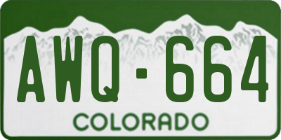 CO license plate AWQ664