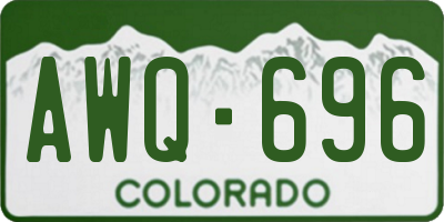 CO license plate AWQ696