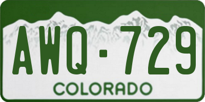 CO license plate AWQ729
