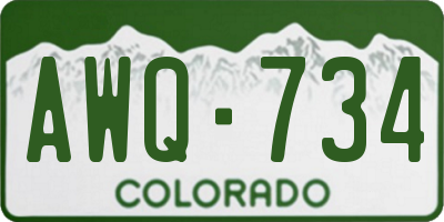 CO license plate AWQ734