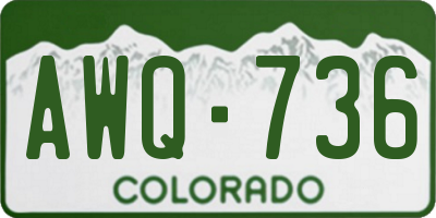CO license plate AWQ736