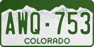 CO license plate AWQ753