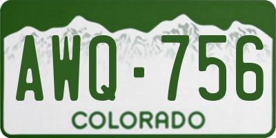 CO license plate AWQ756