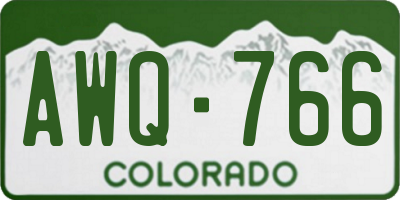 CO license plate AWQ766