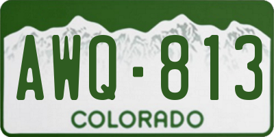 CO license plate AWQ813