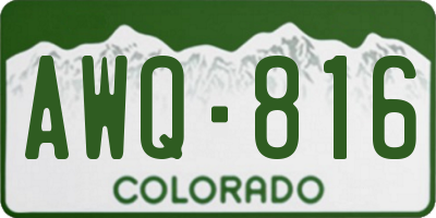 CO license plate AWQ816