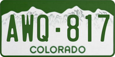CO license plate AWQ817