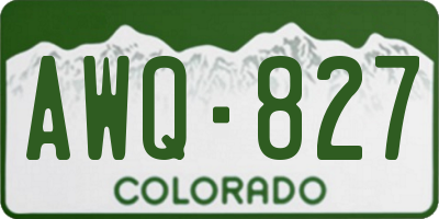 CO license plate AWQ827