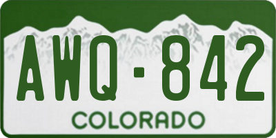 CO license plate AWQ842