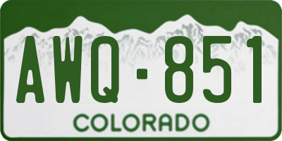 CO license plate AWQ851
