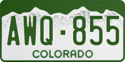 CO license plate AWQ855