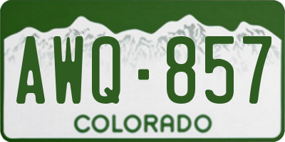 CO license plate AWQ857