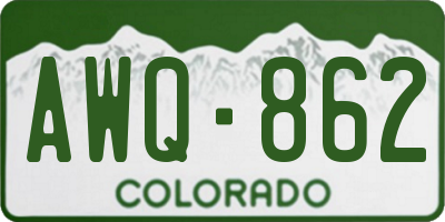 CO license plate AWQ862