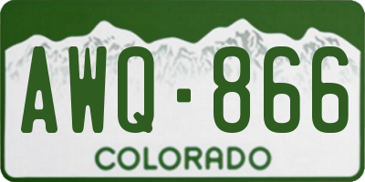 CO license plate AWQ866