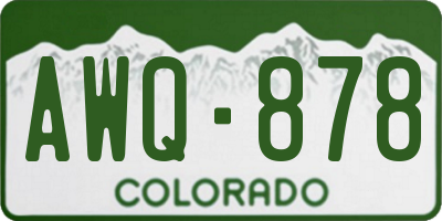 CO license plate AWQ878