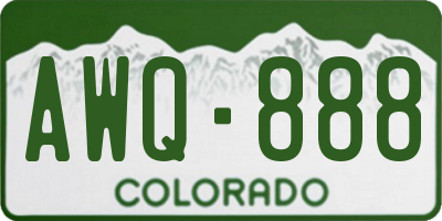 CO license plate AWQ888