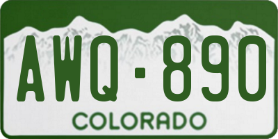CO license plate AWQ890