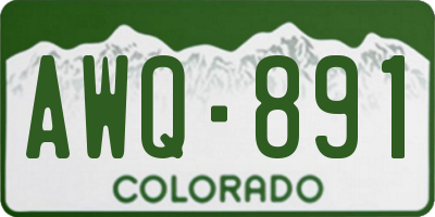 CO license plate AWQ891