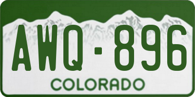 CO license plate AWQ896