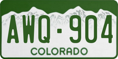 CO license plate AWQ904