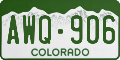 CO license plate AWQ906