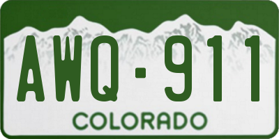 CO license plate AWQ911
