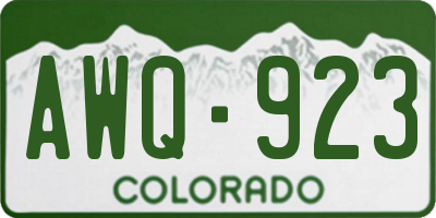 CO license plate AWQ923