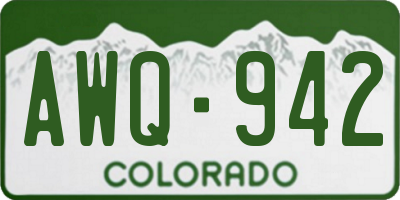 CO license plate AWQ942
