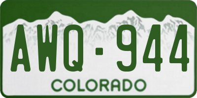 CO license plate AWQ944