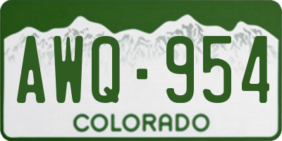 CO license plate AWQ954