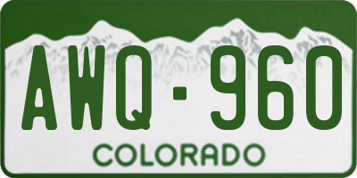 CO license plate AWQ960