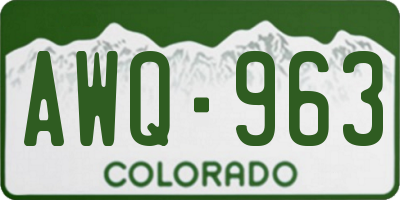 CO license plate AWQ963