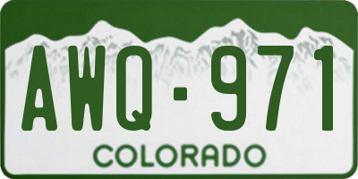 CO license plate AWQ971