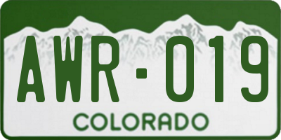 CO license plate AWR019