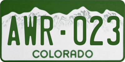 CO license plate AWR023