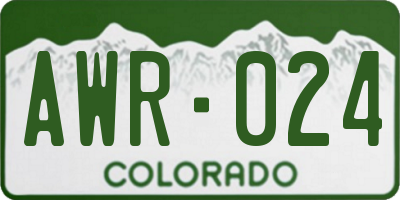 CO license plate AWR024