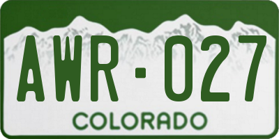CO license plate AWR027
