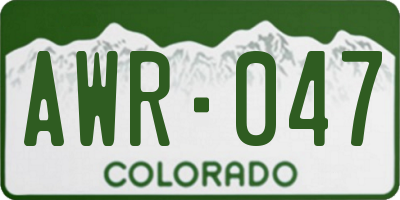 CO license plate AWR047